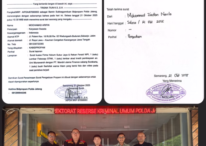 FERADI WPI – SUBUR JAYA LAPORKAN OKNUM DC & OKNUM FINANCE YANG MEMBERI KUASA DAN OKNUM KANIT H YG DIDUGA MEMBEKINGI PERAMPASAN PAJERO AD1346QP.