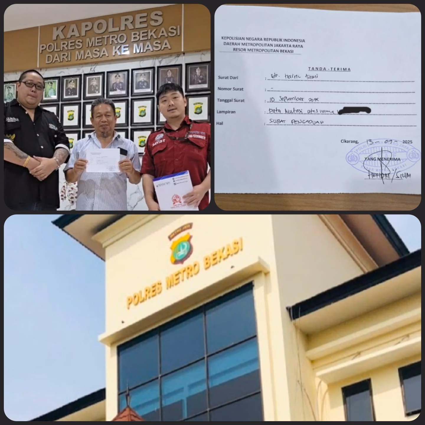 *ADUAN DUGAAN TINDAK PIDANA LEBIH DARI 1 BULAN BELUM ADA  RESPON DARI POLRES METRO BEKASI*