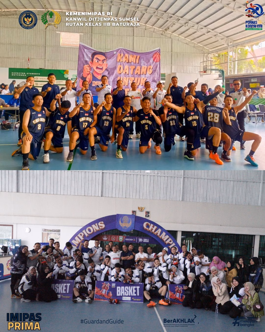 Selamat Kepada Tim Basket Kemenimipas Atas Prestasi Meraih Medali Emas Pada Ajang PORNAS KORPRI XVII