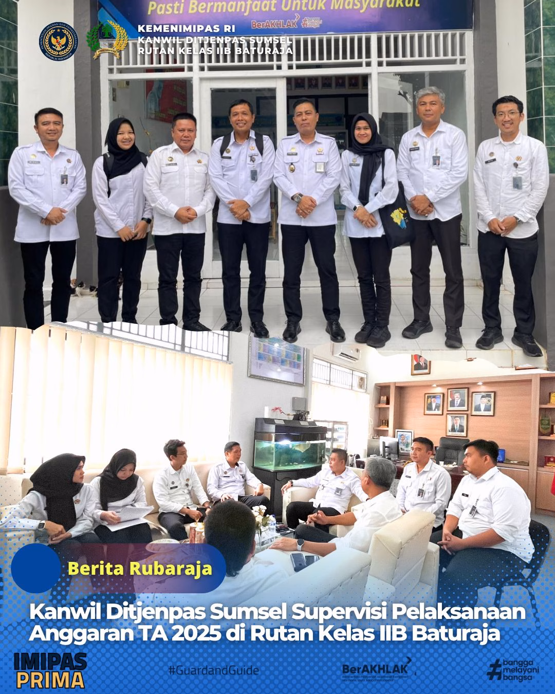 Kanwil Ditjenpas Sumsel Supervisi Pelaksanaan Anggaran TA 2025 di Rutan Kelas IIB Baturaja